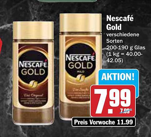 Nescafé Gold verschiedene Sorten 200-190 g Glas