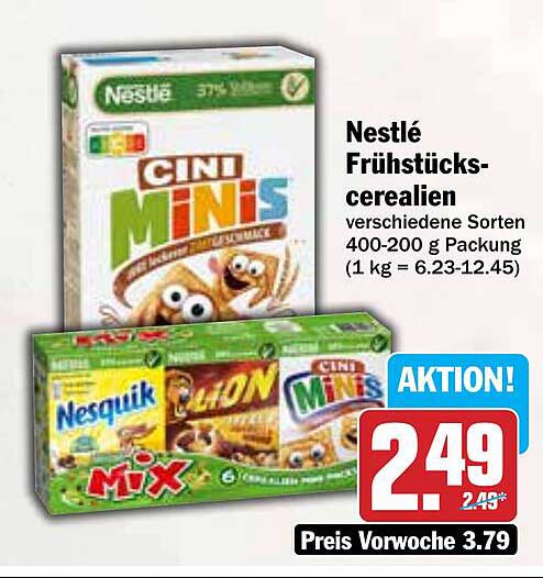 Nestlé CINI MINIS Frühstückscerealien - verschiedene Sorten 400-200 g Packung