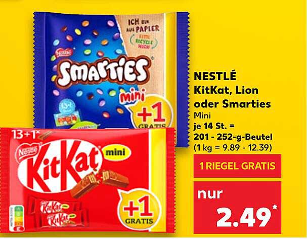 NESTLÉ KitKat, Lion oder Smarties Mini