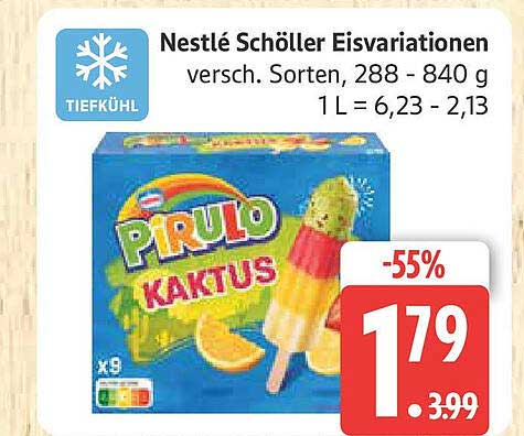 Nestlé Schöller Eisvariationen – Pirulo Kaktus 9er Pack