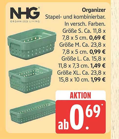 NHG Organizer Stapel- und kombinierbar in verschiedenen Farben