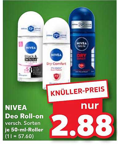 NIVEA Deo Roll-on verschiedene Sorten je 50-ml-Roller