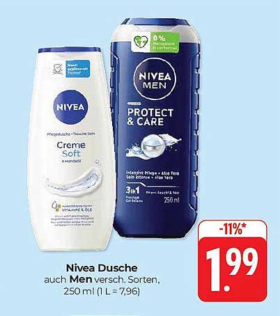 Nivea Dusche auch Men - Creme Soft & Protect & Care, 250 ml