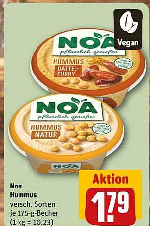 Noa Hummus verschiedene Sorten, je 175-g-Becher