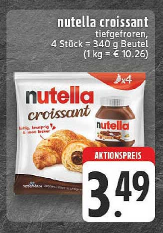 Nutella Croissant - tiefgefroren, 4 Stück