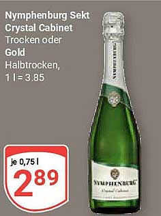 Nymphenburg Sekt Crystal Cabinet Trocken oder Gold