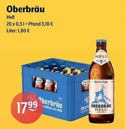 Oberbräu Hell - Kasten mit 20 x 0,5l