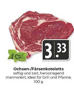Ochsen-/Färsenkoteletts, 100 g