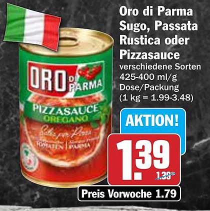 Oro di Parma Sugo, Passata Rustica oder Pizzasauce