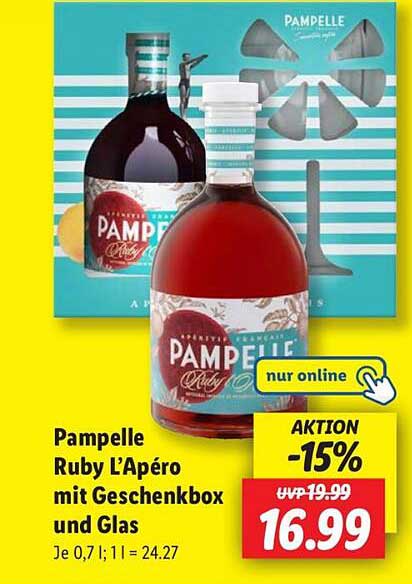Pampelle Ruby L’Apéro mit Geschenkkbox und Glas