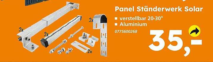 Panel Ständerwerk Solar - verstellbar 20-30° aus Aluminium