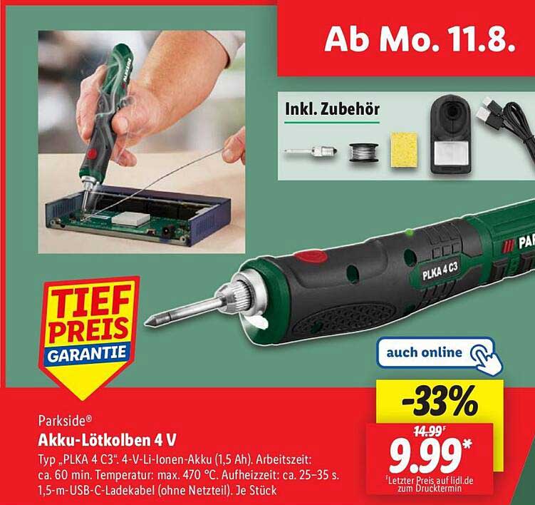 Parkside Akku-Lötkolben 4 V