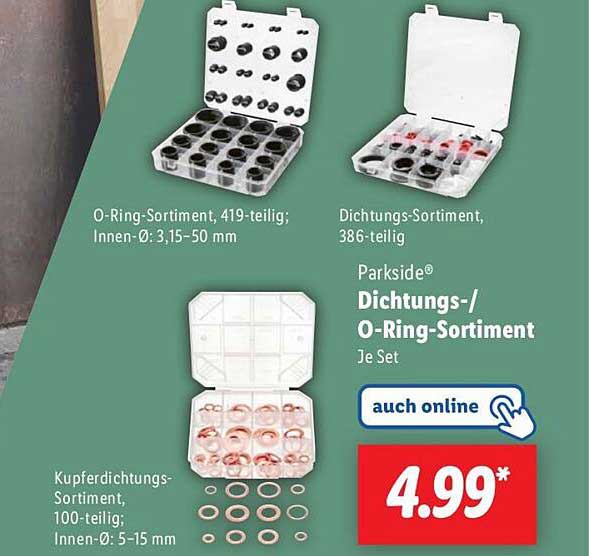 Parkside® Dichtungs-/ O-Ring-Sortiment 386-teilig