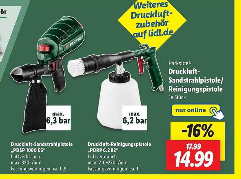 Parkside Druckluft-Sandstrahlpistole/ Reinigungspistole