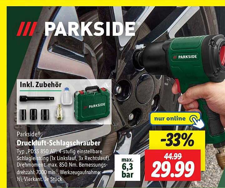Parkside® Druckluft-Schlagschrauber mit Zubehör