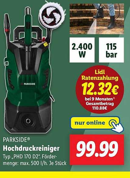 PARKSIDE® Hochdruckreiniger Typ 'PHD 170 D2'