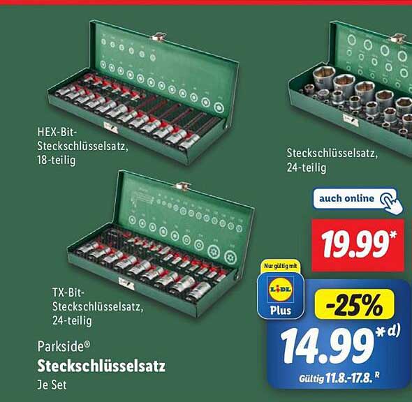 Parksidе® Steckschlüsselsatz, 24-teilig