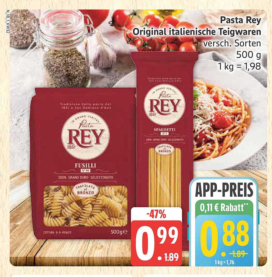 Pasta Rey Original italienische Teigwaren - verschiedene Sorten 500 g