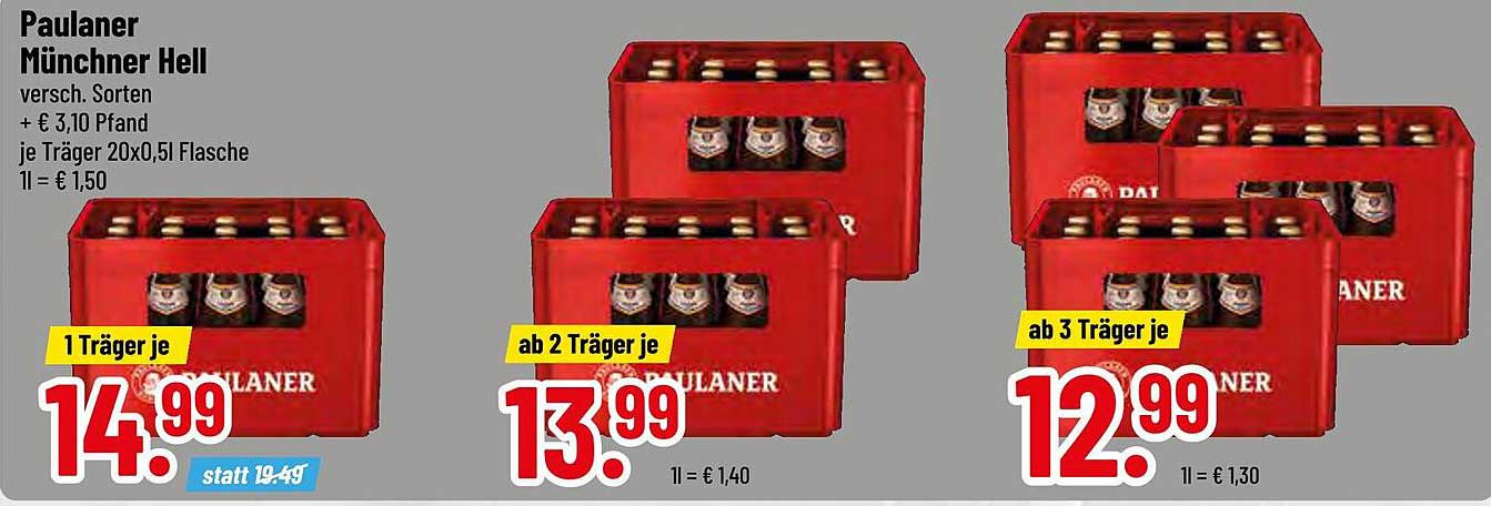 Paulaner Münchner Hell - Verschiedene Sorten im Angebot
