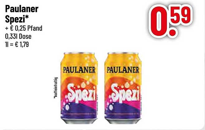 Paulaner Spezi 0,33 Dose - Jetzt für nur 0,59 €!