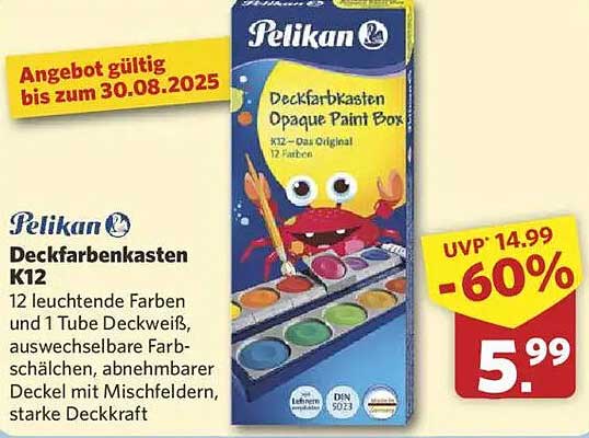 Pelikan Deckfarbenkasten K12