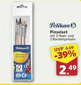 Pelikan PinselseT mit 3 Haar- und 2 Borstenpinseln