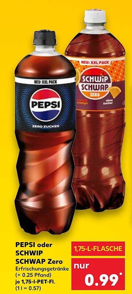 PEPSI oder SCHWIP SCHWAP Zero 1,75-L-Flasche