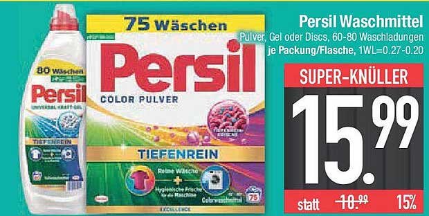 Persil Waschmittel Pulver, Gel oder Discs, 60-80 Wäschen
