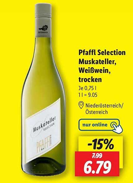 Pfaffl Selection Muskateller, Weißwein, trocken