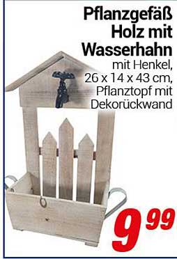 Pflanzgefäß Holz mit Wasserhahn