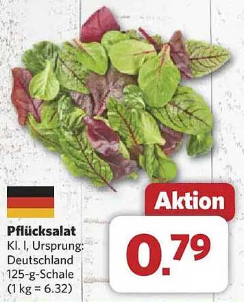 Pfücksalat Kl. I, Ursprung: Deutschland 125-g-Schale