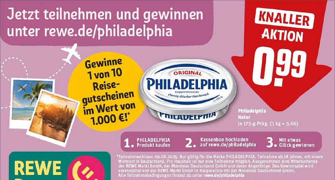 PHILADELPHIA Natur 175 g zum Aktionspreis