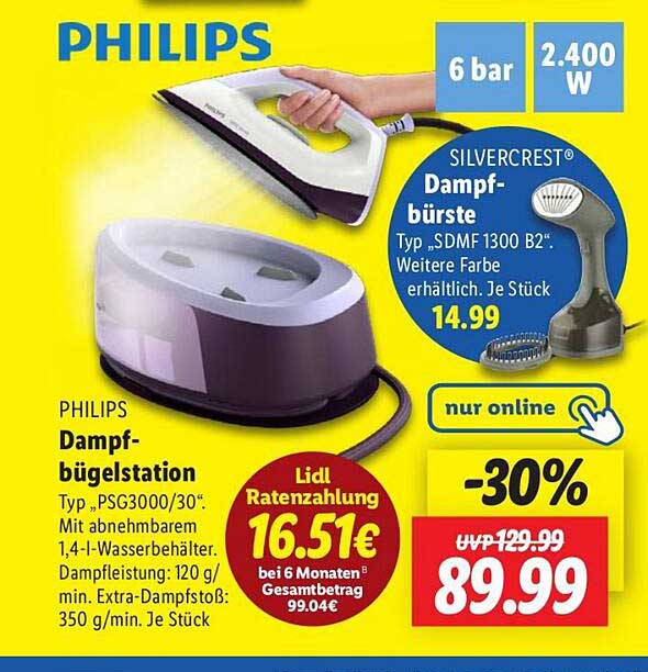 PHILIPS Dampf-bügelstation PSG3000/30