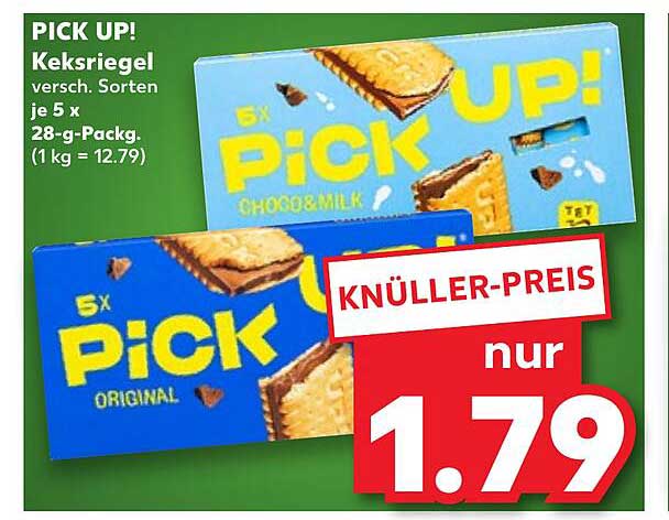 PICK UP! Keksriegel verschiedene Sorten 5 x 28 g