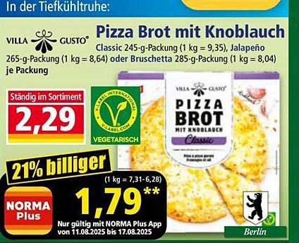 Pizza Brot mit Knoblauch von Villa Gusto - 21% Rabatt!