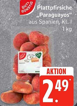 Plattpfirsiche „Paraguayos“ aus Spanien, Kl. I 1 kg