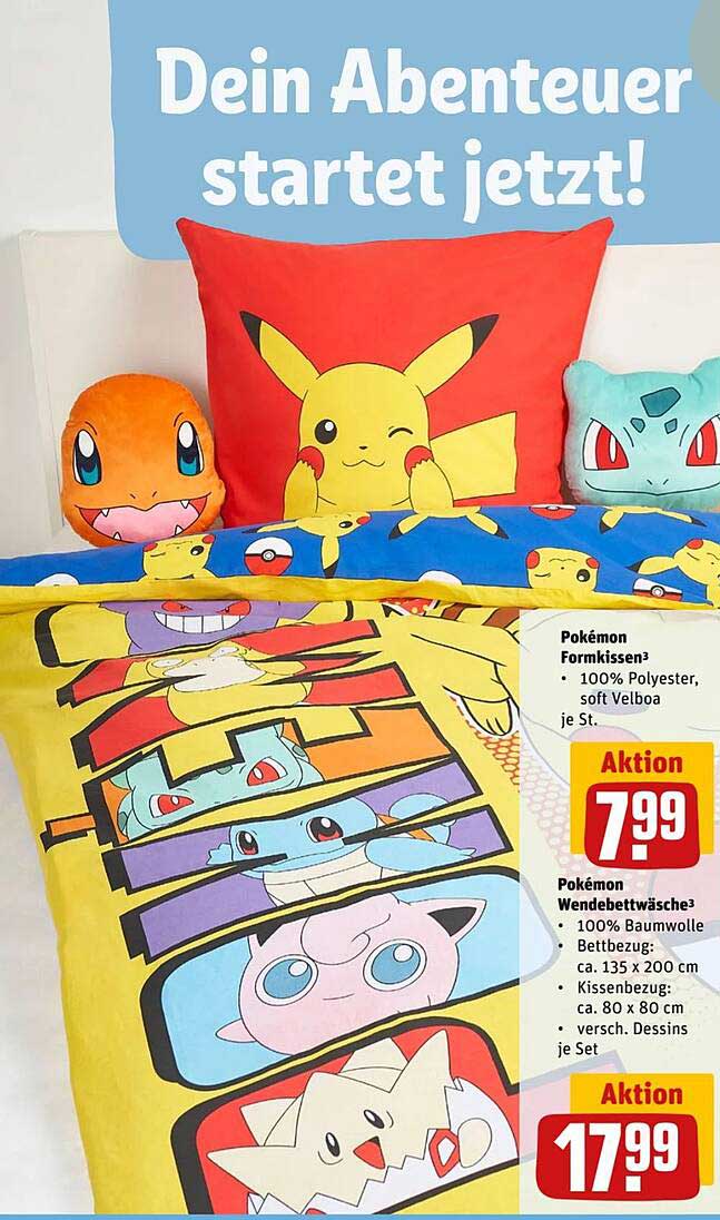 Pokémon Wendebettwäsche und Formkissen