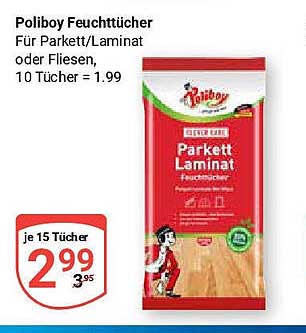 Poliboy Feuchttücher für Parkett/Laminat oder Fliesen