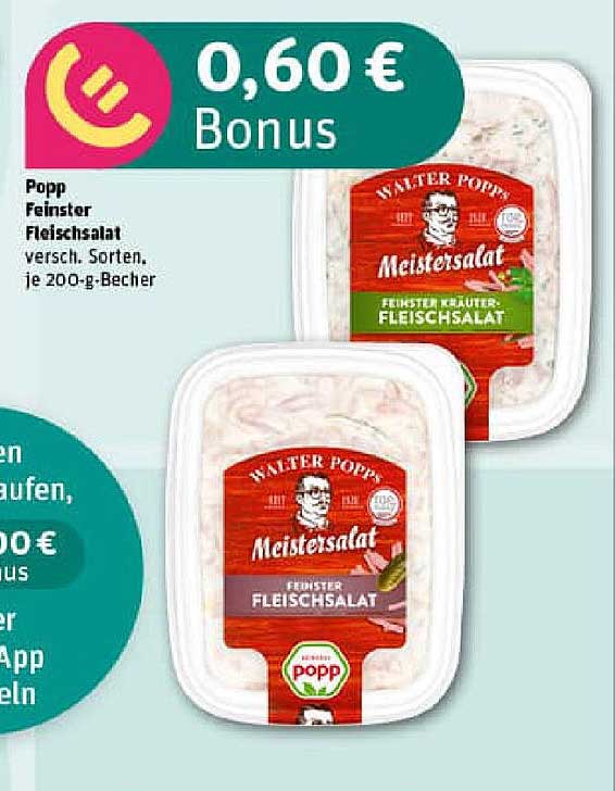Popp Feinster Fleischsalat 200-g-Becher