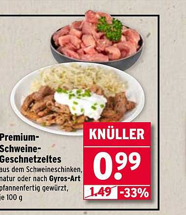 Premium-Schweine-Geschnetzeltes nach Gyros-Art, 100 g