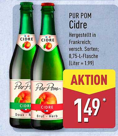 PUR POM Cidre - 0,75-L-Flasche