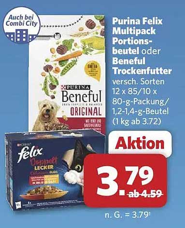 Purina Felix Multipack Portionsbeutel oder Beneful Trockenfutter