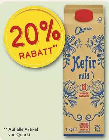 Quarki Kefir mild 1 kg - 20% Rabatt