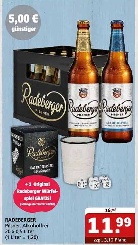 RADEBERGER Pilsner, alkoholfrei 20 x 0,5 Liter