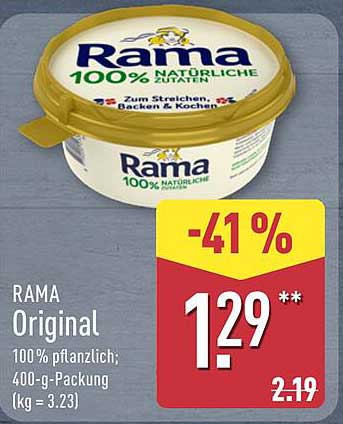Rama Original – 100% pflanzlich für Ihre Küche
