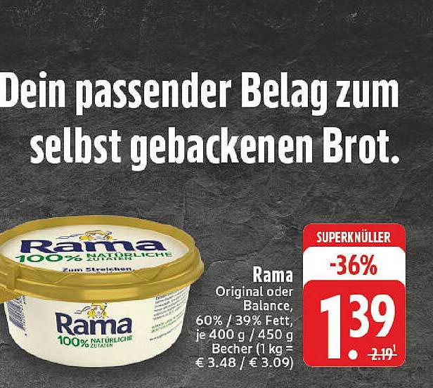 Rama Original oder Balance, 400 g / 450 g Becher