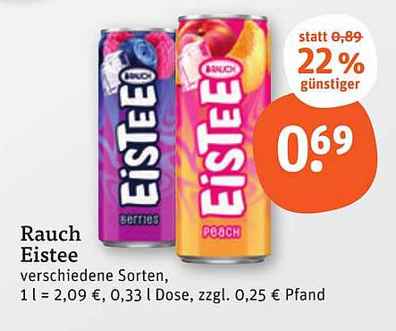 Rauch Eistee verschiedene Sorten