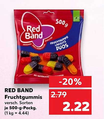 RED BAND Fruchtgummis 500 g - Jetzt 20% günstiger!