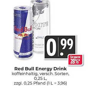 Red Bull Energy Drink, 0,25 L, verschiedene Sorten