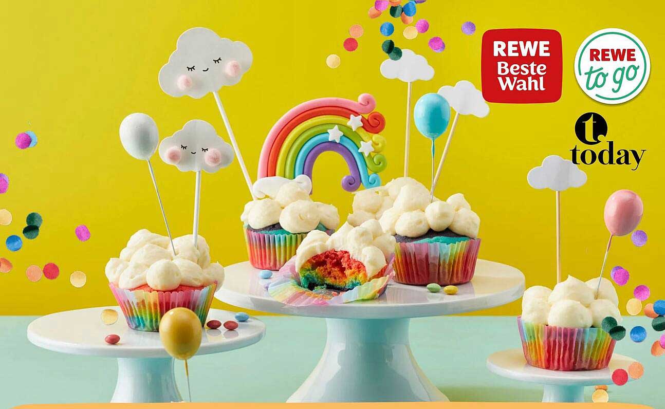 Regenbogen-Cupcakes von REWE Beste Wahl